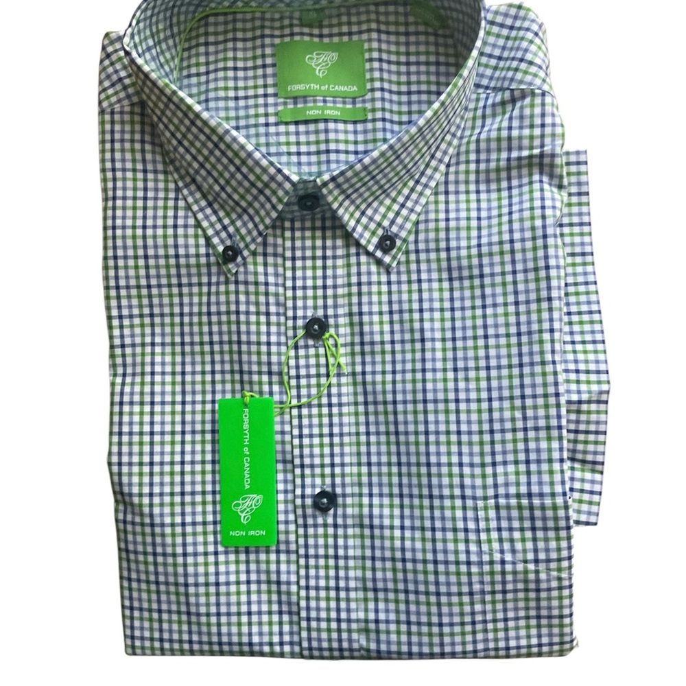 Jachs New York Men's Short Sleeved Shirt, blue/ green , Size XL cotton